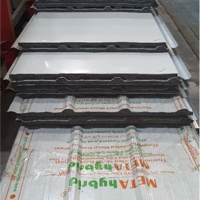Colour coated thermal insulated roofing sheets
